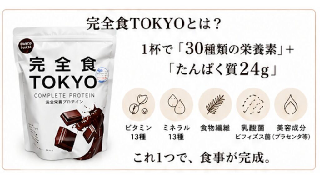 完全食TOKYOプロテイン（チョコ味）の口コミは本物！80→55kgのリアル体験談